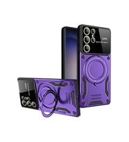 Pilelistore   Samsung Galaxy S25 Ultra Kılıf Joy Lens Standlı Kapak - Mor