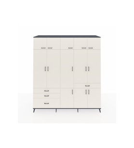 Kronos Dolap 8 Raflı 4 Çekmeceli 3 Askılı 220x59x243 Antrasit-Aytaşı/Aytaşı