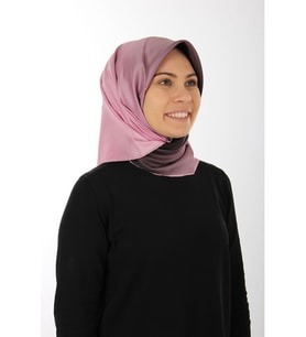 İpek Krep Saten Eşarp - Pembe - 7656701-392