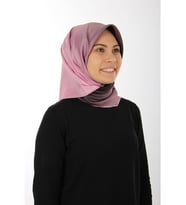 İpek Krep Saten Eşarp - Pembe - 7656701-392