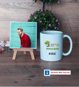 Orman Muhafaza Memuru Fotoğraflı Dekoratif Taş, Kupa Bardak Beyaz Hediye (Model 1)