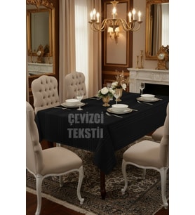 Çizgili Tek Masa Örtüsü Colber 160x220cm - Siyah