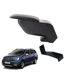 Dacia Logan MCV 2014 Delmesiz Çelik Ayaklı Siyah Kolçak Kol Dayama