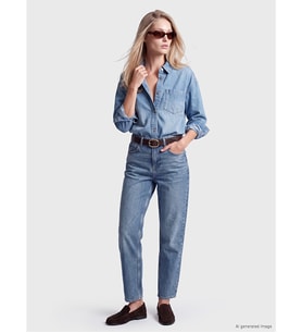 LCW Jeans İndigo Barrel Fit Kadın Jean Pantolon