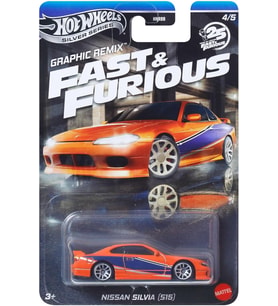Hot Wheels Fast And Furious Graphic Remix Auto Nissan Silvia S15 - Model Cast Ölçek 1:64 - Uzunluk 7 (Çok Renkli)