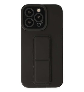 iPhone 13 Pro Max Kılıf Mega Standlı Silikon - Siyah