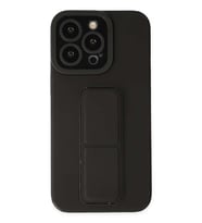 iPhone 13 Pro Max Kılıf Mega Standlı Silikon - Siyah