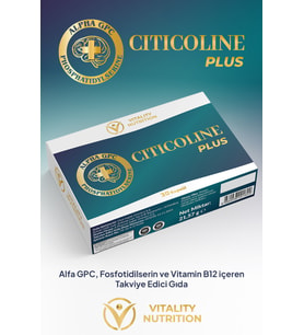 Vitality Nutrition CITICOLINE PLUS ( Sitikolin + Alfa GPC + Fosfotidilserin ) içeren Takviye Edici Gıda