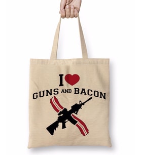 I Love Guns And Bacon Bez Çanta Uzun Saplı