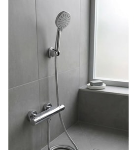 Krem Duş Başlığı Seti 4 Kademeli El Duşu Spiral Hortumlu Banyo Seti