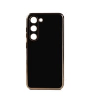 Galaxy S23 Plus Kılıf Zore Bark Kenarları Altın Renk Kılıf (Siyah)