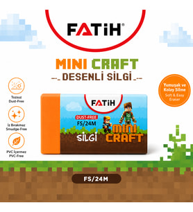 Fatih Mini Craft Desenli Silgi Tozsuz İz Bırakmaz PVC İçermez Yumuşak Silgi 4 Adet