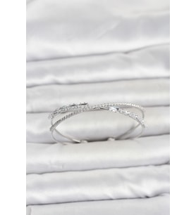 Pirinç Gümüş Renk Baget Zirkon Taşlı Kadın Bileklik 5886 - HPSBYI3064-9761