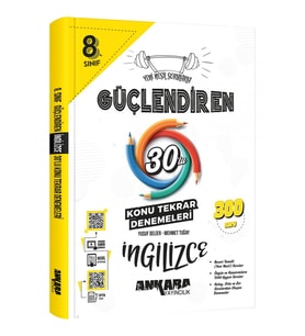 Ankara Yayıncılık 8.⁠ ⁠Sınıf Güçlendiren İngilizce 30'lu Konu Tekrar Denemesi (Çok Renkli)