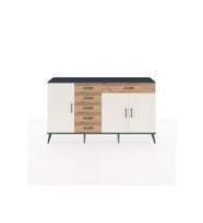 Arges Konsol 3 Raflı 6 Çekmeceli 3 Kapaklı 176x30x99 Antrasit-Aytaşı/Çam