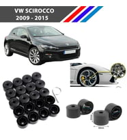 Otozet - VW Scirocco Bijon Civata Kapağı Siyah Renk 20 Adetli Set 17mm 1K06011739B9