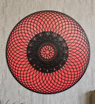 LeradLazerArt  Torus Kutsal Geometri Duvar tablo. Çok Katmanlı Ahşap Torus tablo (Kırmızı)