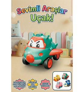 Eğitici Sürtmeli Oyuncak Uçak - Yukarı Aşağı Sallanan Hareketli Güvenli Bebek ve Çocuk Arabası
