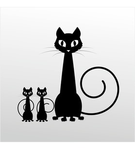 Folyo Sticker Aile Kedisi 70cm Uzunluk (Karışık)