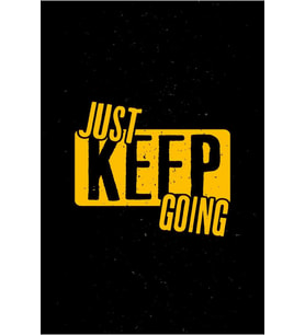 Just Keep Going - Motive Edici Mini Retro Ahşap Poster - Hbb