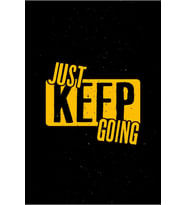 Just Keep Going - Motive Edici Mini Retro Ahşap Poster - Hbb