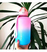 2 Litre Pembe Kapaklı Life Motivasyonlu Tritan Spor Salonu Şişesi Su Matarası