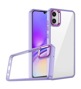 Galaxy A05 Kılıf Flora Buton,Kenar Çevresi Renkli Kılıf (Lila)