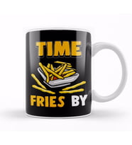Cute Time Fries By Funny French Fry Food Pun Kupa Bardak Porselen