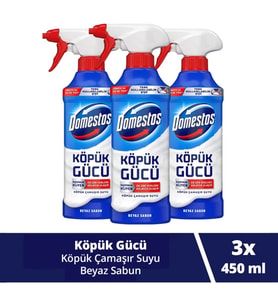 Köpük Gücü Köpük Çamaşır Suyu Beyaz Sabun 450 ml x3