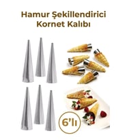 Mithra Life 6 lı Paslanmaz Çelik Hamur Kornet Kalıbı MIT1043 (Gri)