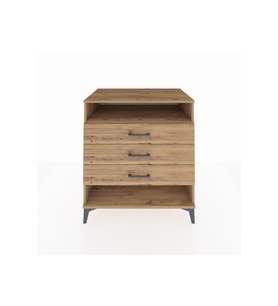 Kronos Şifonyer Tek Raflı 3 Çekmeceli 88x59x96 Çam-Çam