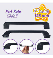 15 Adet Peri Kulp 128 mm Siyah Mutfak Kulpu Çekmece Dolap Kapak Kulbu Metal  Mobilya Dolabı Kulpları