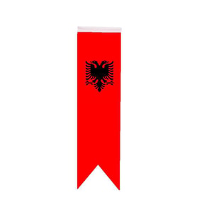Masa Üstü Kırlangıç Arnavutluk Bayrağı - 8x30cm Çift Taraflı Saten Kumaş