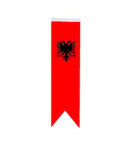 Masa Üstü Kırlangıç Arnavutluk Bayrağı - 8x30cm Çift Taraflı Saten Kumaş