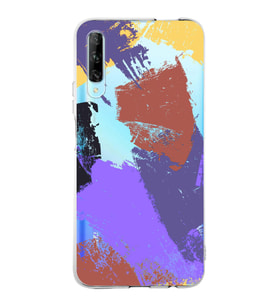 Huawei P Smart Pro Uyumlu Kapak Brush Stroke Tasarımlı Şeffaf Silikon Kılıf