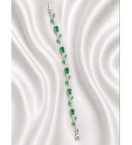 Yeşil Kristal Taşlı Sarmaşık Yaprak Model 19 cm Çelik Kadın Bileklik
