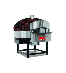 Empero EMP.SPO.02-BR-NG Gazlı Döner Tabanlı Pizza Fırını 9 Pizza Kapasiteli - Siyah, Kırmızı Doğalgazlı