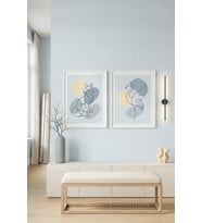 Tek Çizgi Minimalist Hayvan Figürleri 2’li Ahşap Çerçeveli Tablo Seti