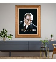 Altın Varaklı Paspartulu Çerçeveli Tablo rv1256