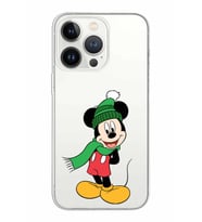 Apple iPhone 13 ProMax Uyumlu Kapak Mickey Mouse Tasarımlı Şeffaf Silikon Kılıf