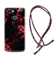 Oppo A5S A15 A16 A54 A55 A73 A74 Kılıf Boyun Asklı Rasta Silikon Red Smoke 1745