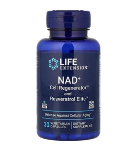 Nad+ Cell Regenerator and Resveratrol Elite Defense against Cellular Aging Veg. Capsules