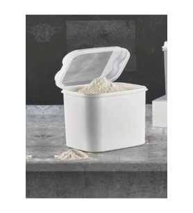 10 Litre Büyük Saklama Kabı ve Un İçin Beyaz Renkli Set