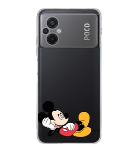 Poco M5  Kamera korumalı Kapak Mickey Mouse Tasarımlı  Şeffaf Kılıf