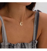 Kişiye Özel 925 Ayar Gümüş Minimalist Çift Harf Kolye Kadınlar Günü Hediye Takı (Gold)
