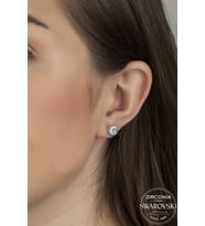 Union Swarovski Zirconia Kadın Tektaş  Gümüş Küpe