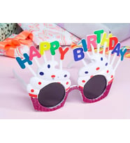 Happy Birthday Beyaz Fuşya Parti Gözlüğü