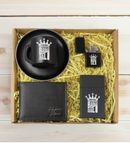 BK Gift Kişiye Özel İsimli Baba Temalı Siyah Türk Kahvesi Fincanı&Cüzcan&Çakmak&Sigara ve Hediye Kutusu-3, Babaya Hediye, Babalar Günü Hediyeleri
