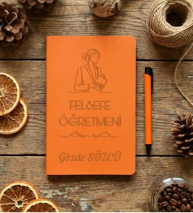 Kişiye Özel Felsefe Öğretmeni Defter Öğretmenler Günü Hediyesi (Turuncu)