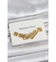 316L Çelik Gold Renk Yonca Küpe Seti 5886 - EEEEEE8210-7899